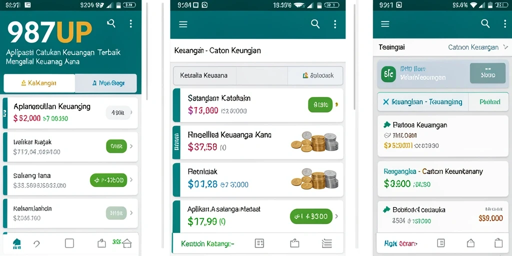 Tampilan antarmuka aplikasi Catatan Keuangan 987UP yang user-friendly.