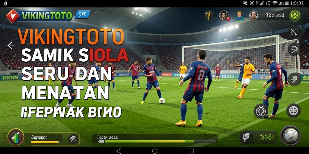 Tampilan antarmuka game sepak bola yang menarik dan interaktif.