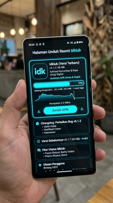 Tampilan halaman APK idklub