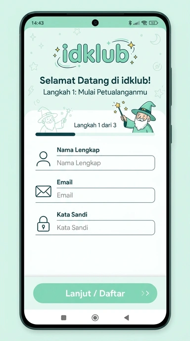 Tampilan halaman daftar idklub